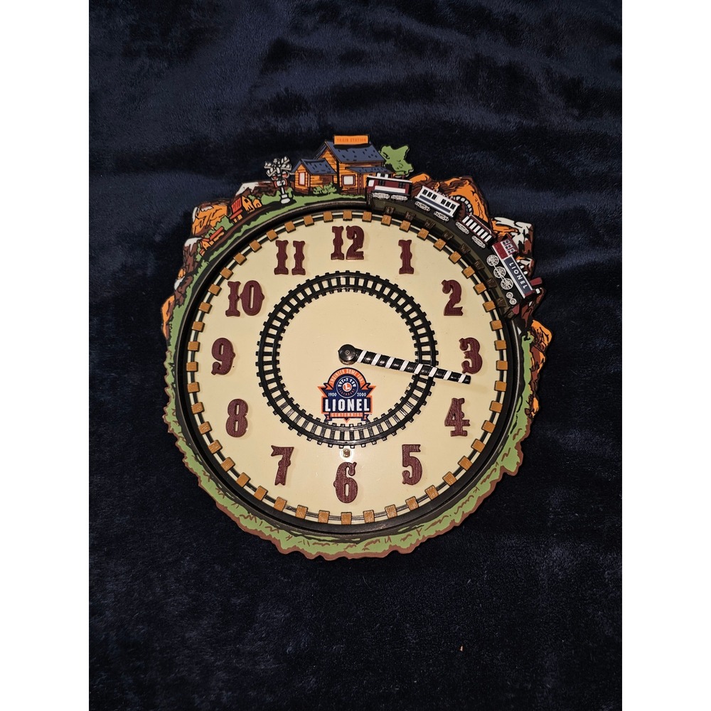 Lionel Centennial Train Station Wall Clock Railroad Theme Decor Benson PARTS